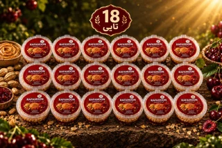 پک ۱۸ عددی کره بادام زمینی تکنفره آلبالویی